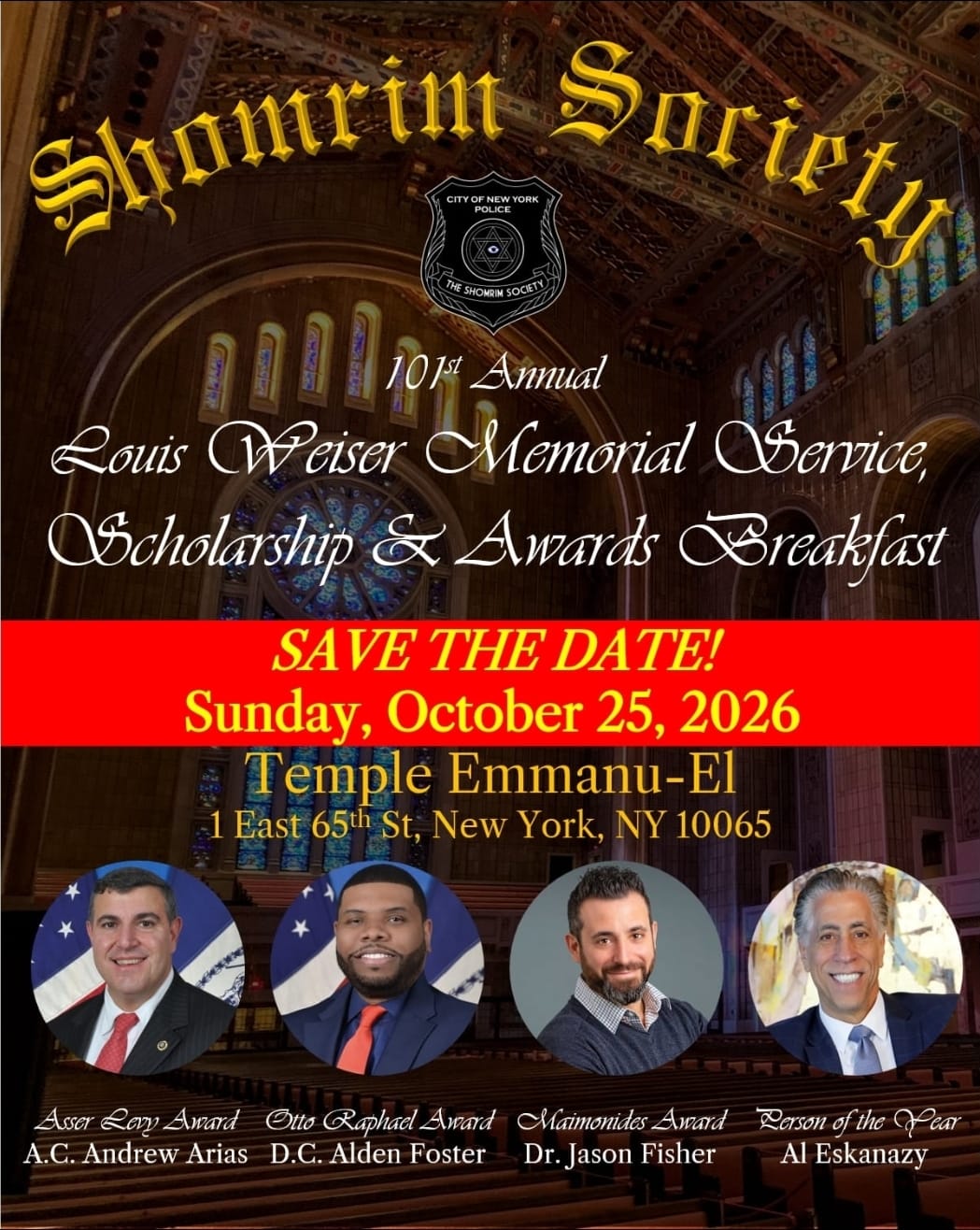 October 25, 2026 Memorial Breakfast